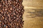 closeup of coffee beans on a table
